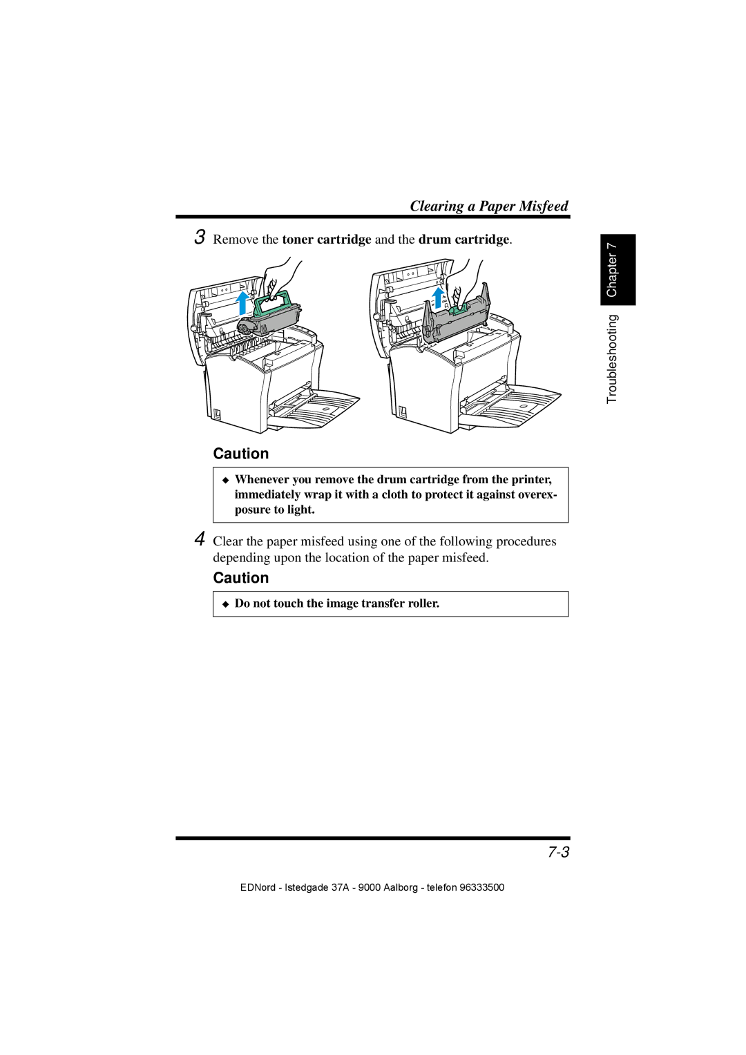 Minolta PagePro 1100 user manual Do not touch the image transfer roller 