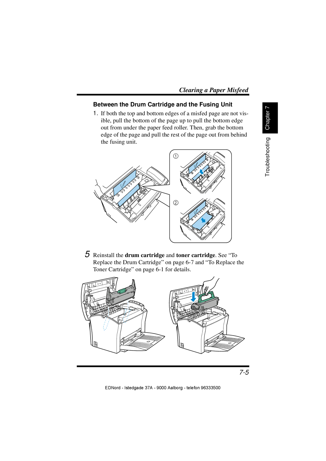 Minolta PagePro 1100 user manual Between the Drum Cartridge and the Fusing Unit 