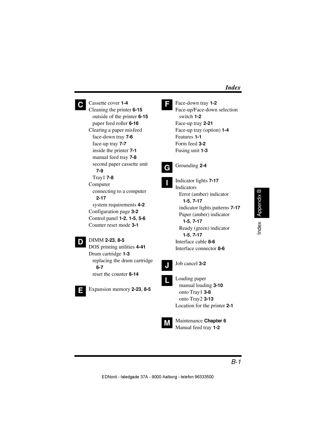 Minolta PagePro 1100 user manual Index 