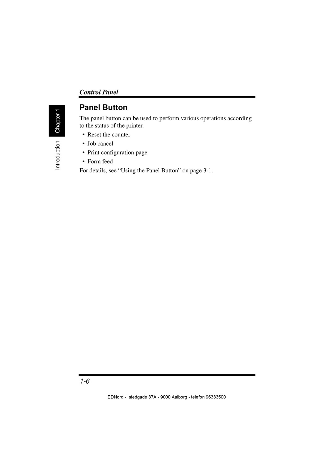 Minolta PagePro 1100 user manual Panel Button 