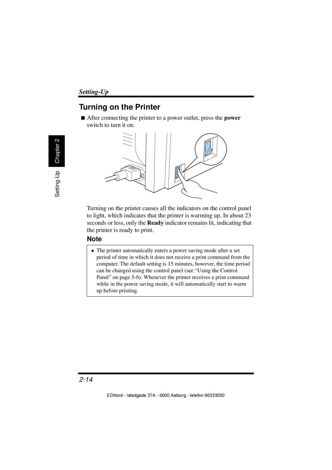 Minolta PagePro 1100 user manual Turning on the Printer 