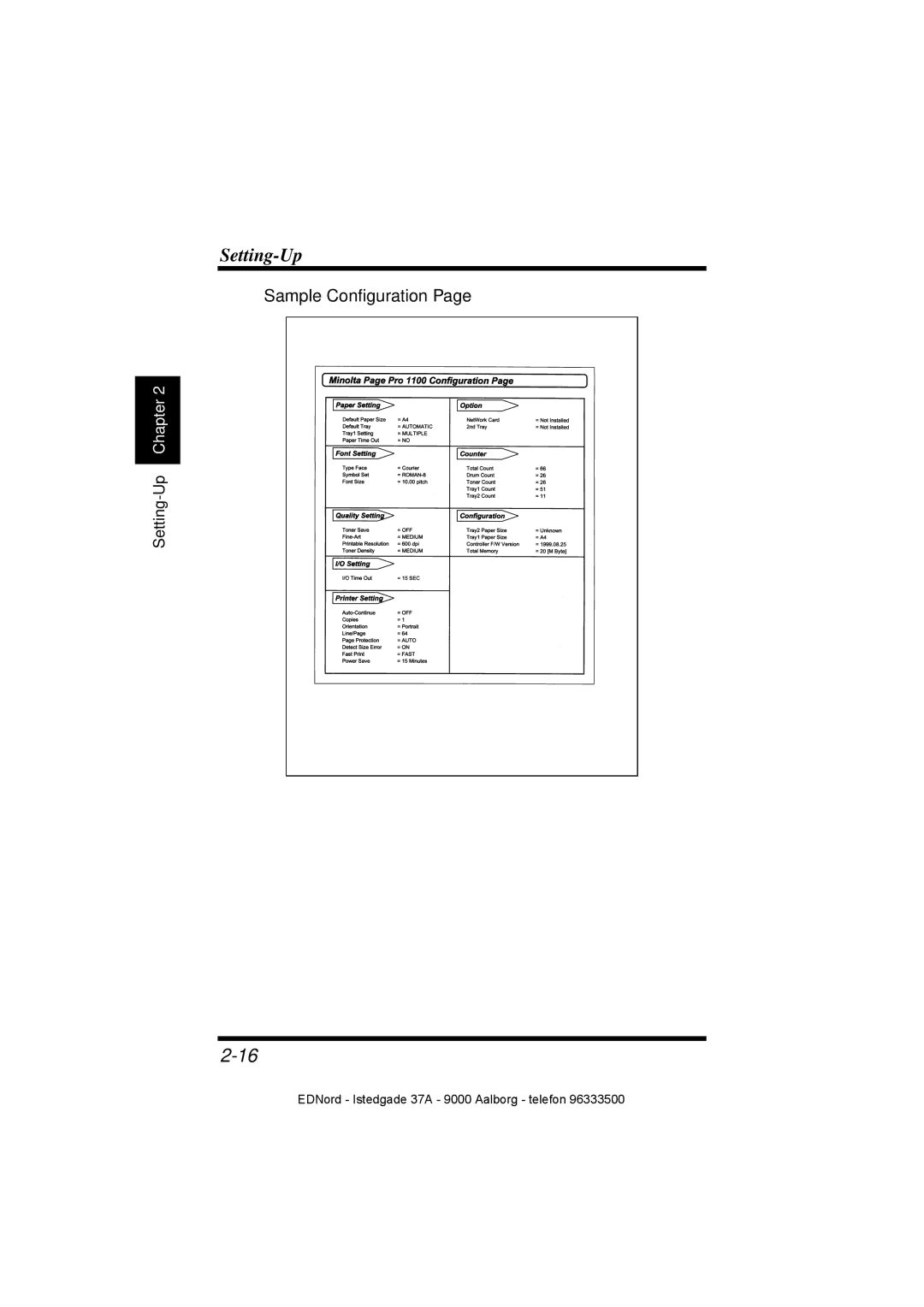 Minolta PagePro 1100 user manual Sample Configuration 