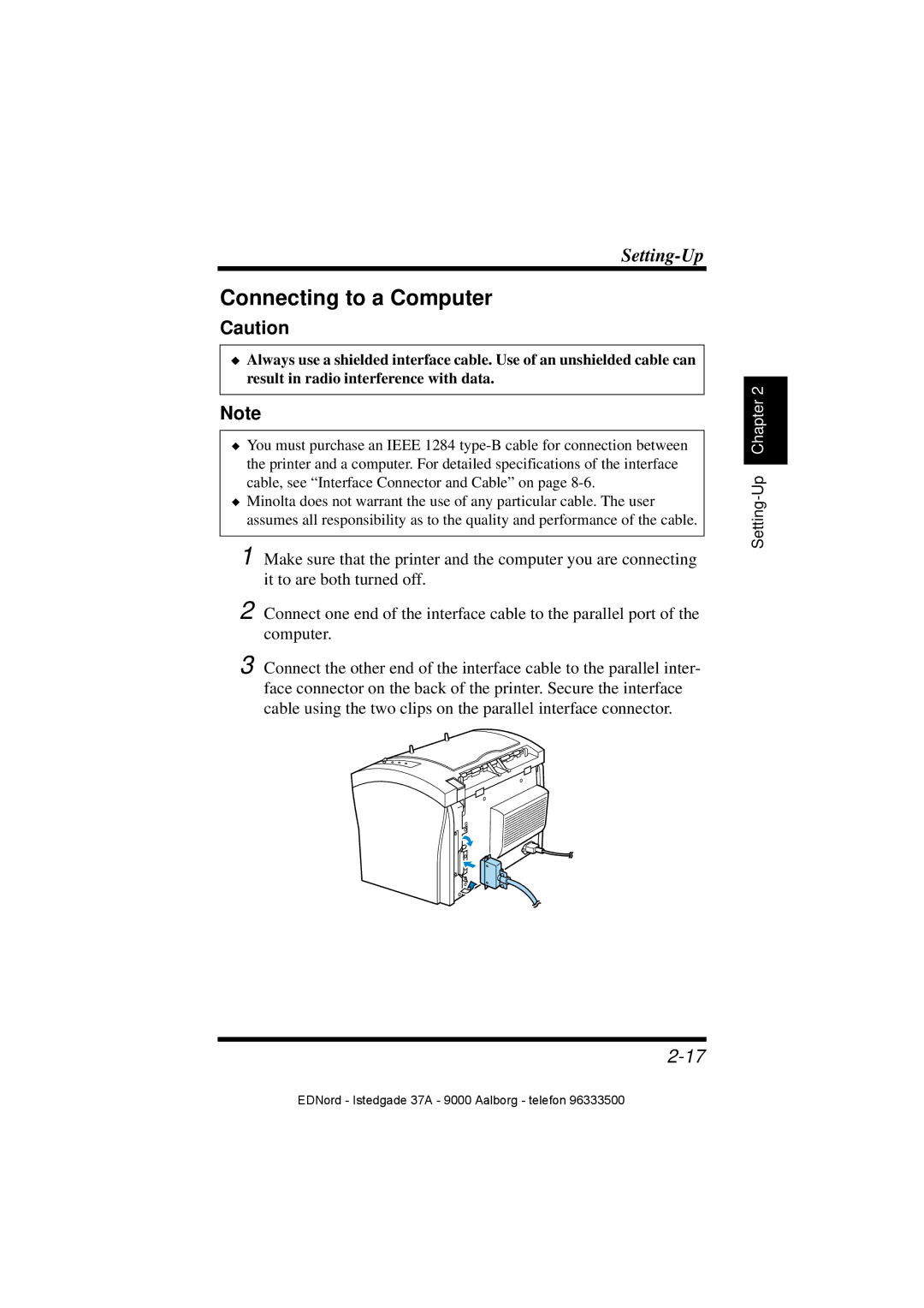 Minolta PagePro 1100 user manual Connecting to a Computer 