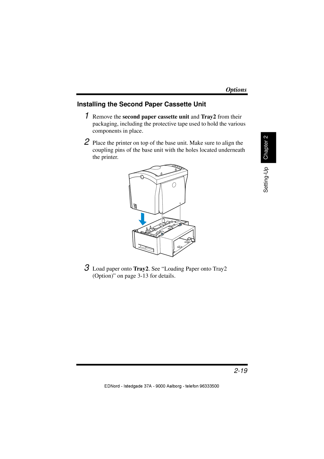 Minolta PagePro 1100 user manual Installing the Second Paper Cassette Unit 