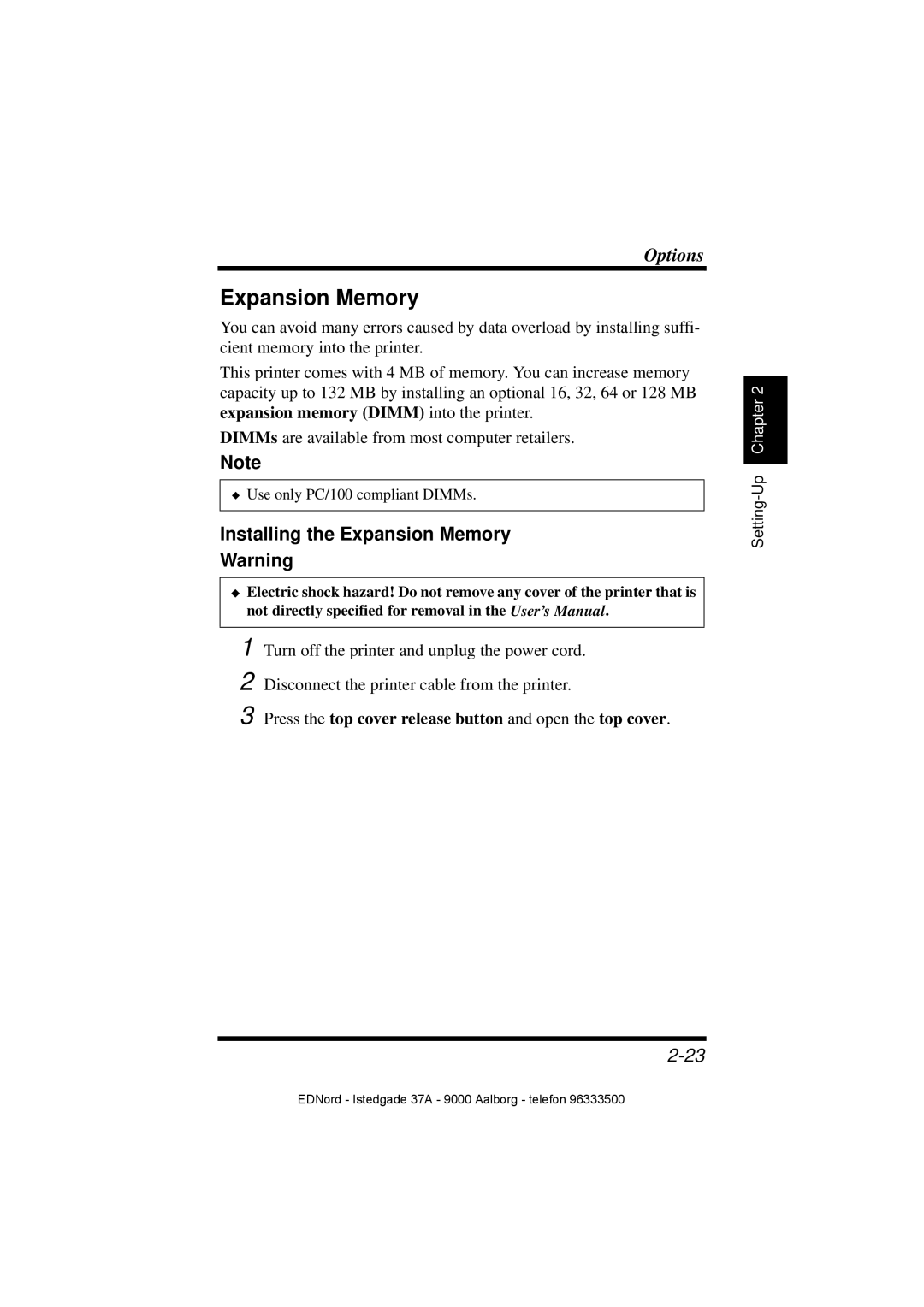 Minolta PagePro 1100 user manual Installing the Expansion Memory 