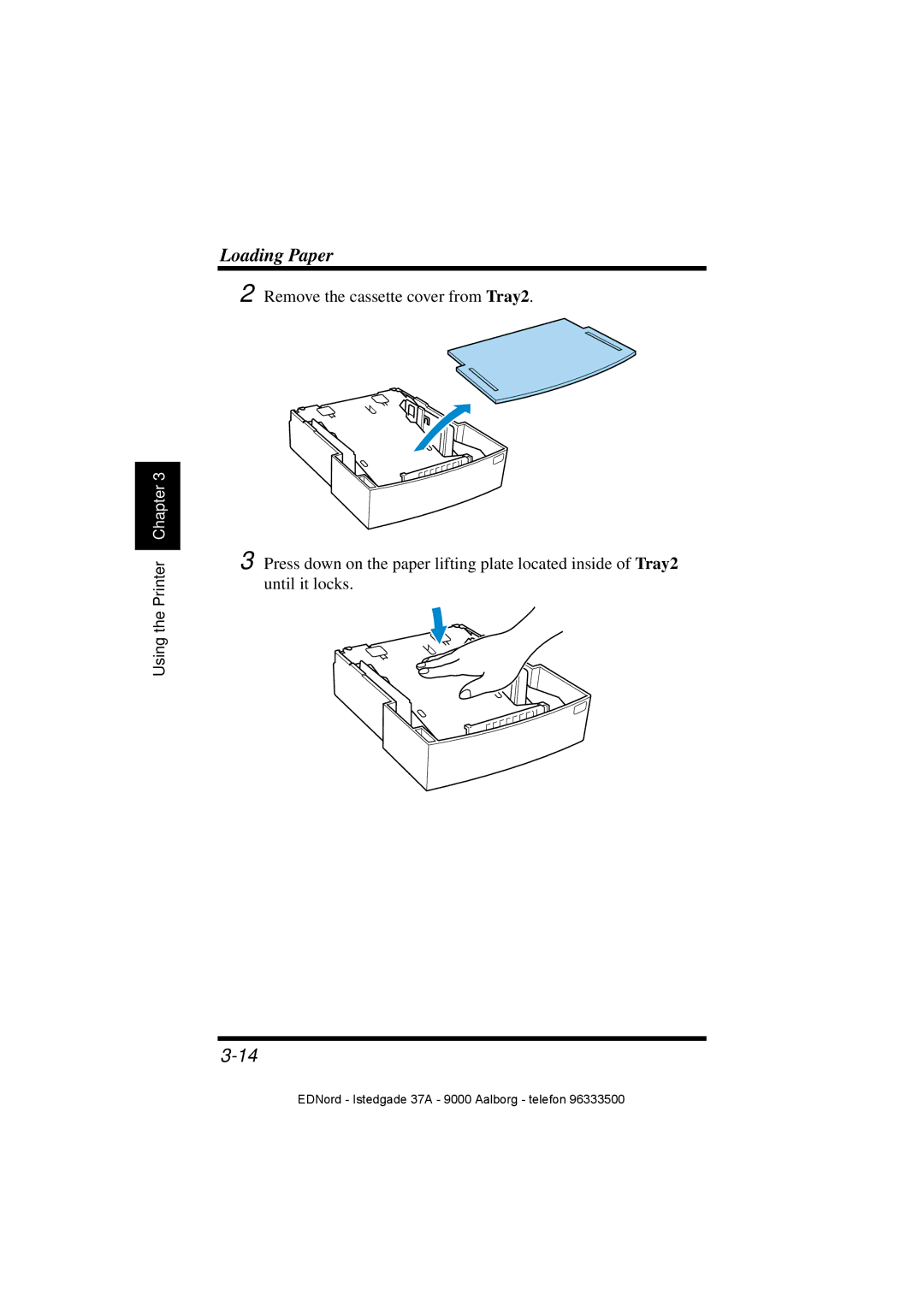 Minolta PagePro 1100 user manual Remove the cassette cover from Tray2 