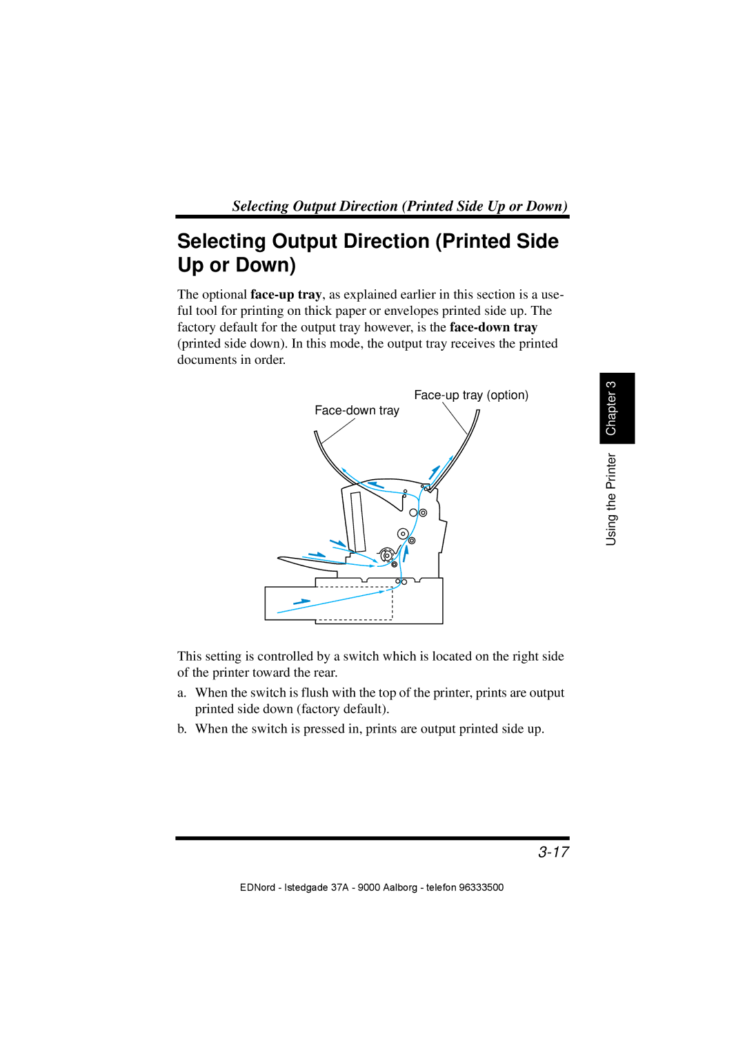 Minolta PagePro 1100 user manual Selecting Output Direction Printed Side Up or Down 