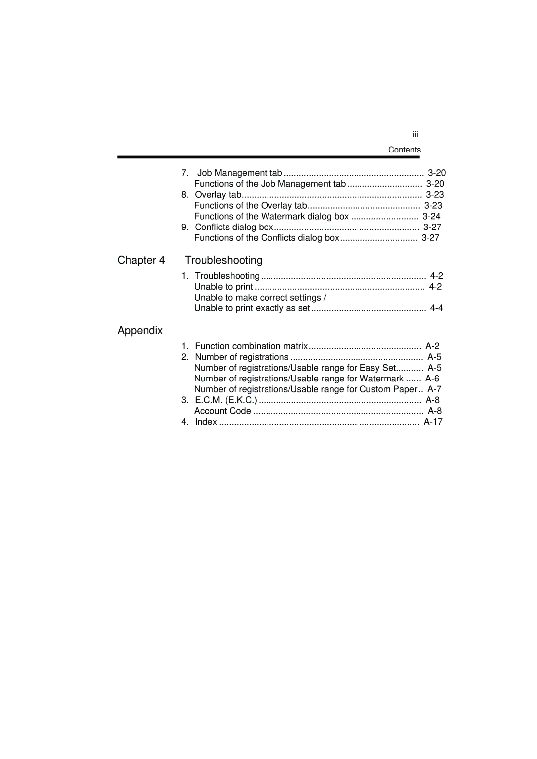 Minolta PCL6 user manual Chapter Troubleshooting 