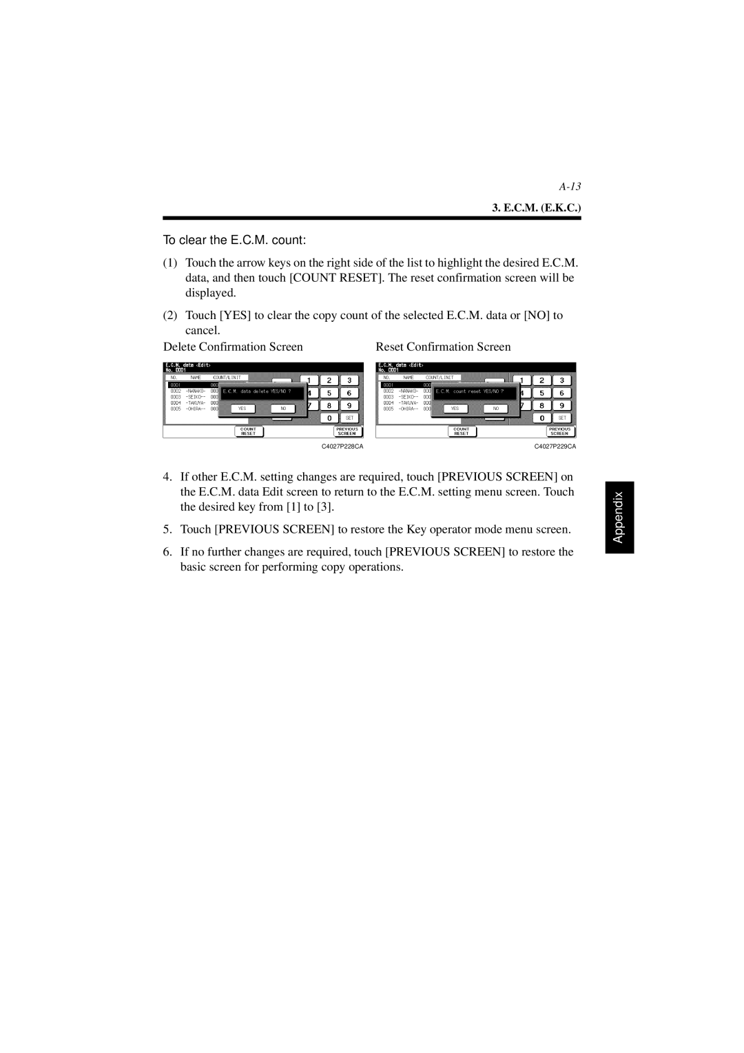 Minolta PCL6 user manual To clear the E.C.M. count 