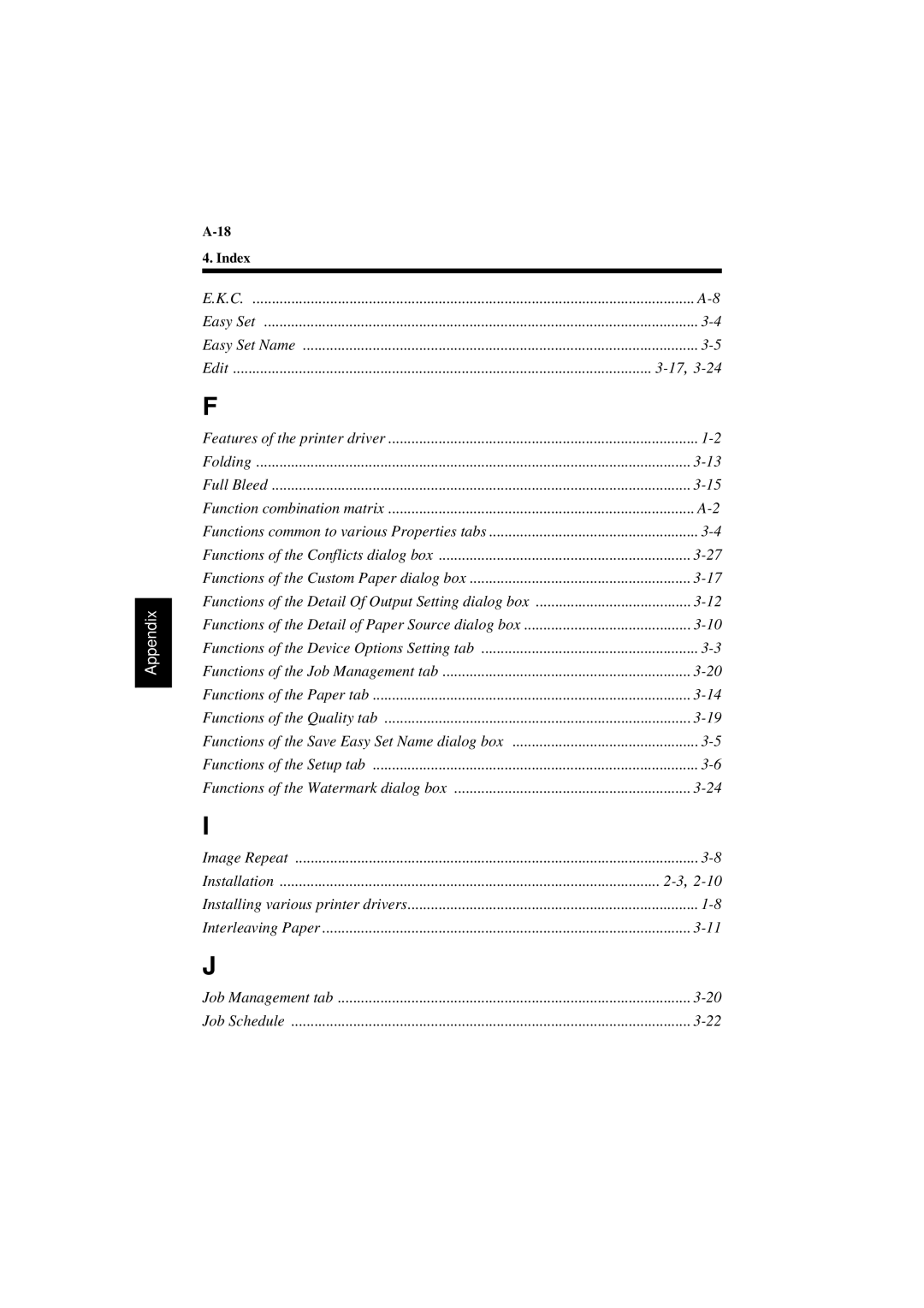 Minolta PCL6 user manual Interleaving Paper Job Management tab Job Schedule 