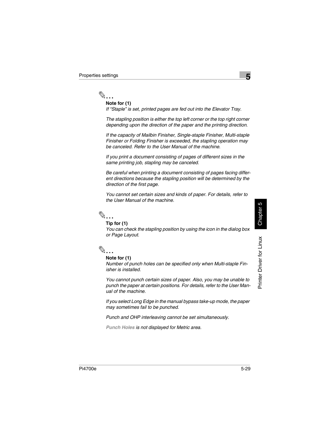 Minolta PI4700E user manual Printer Driver for Linux Chapter 