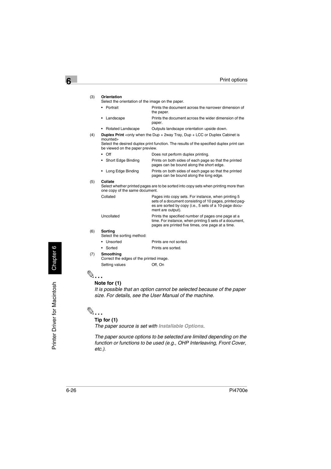 Minolta PI4700E user manual Select the orientation of the image on the paper Portrait 