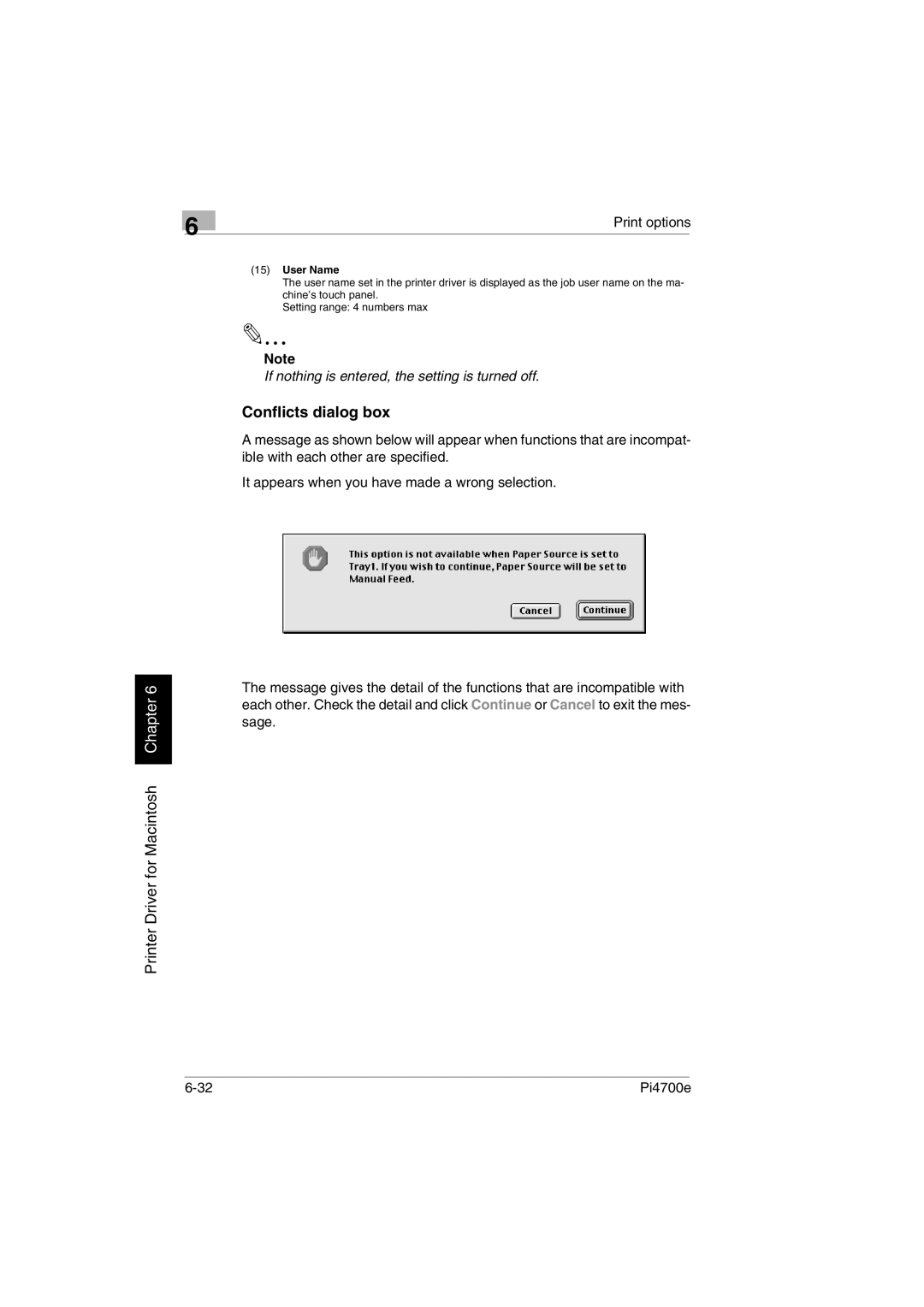 Minolta PI4700E user manual If nothing is entered, the setting is turned off 