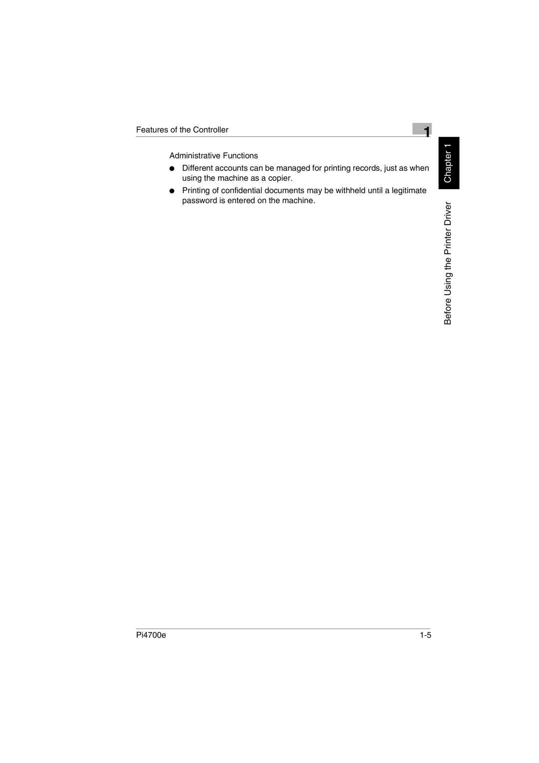 Minolta PI4700E user manual Before Using the Printer Driver Chapter 