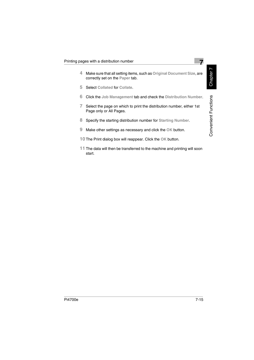 Minolta PI4700E user manual Convenient Functions Chapter 