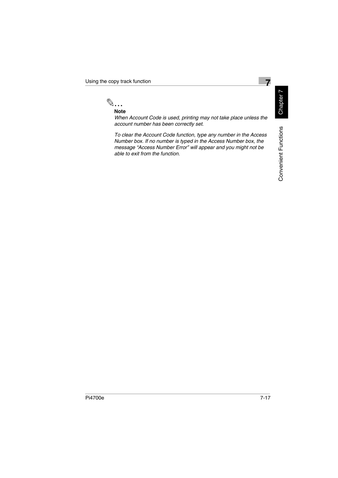 Minolta PI4700E user manual Using the copy track function 