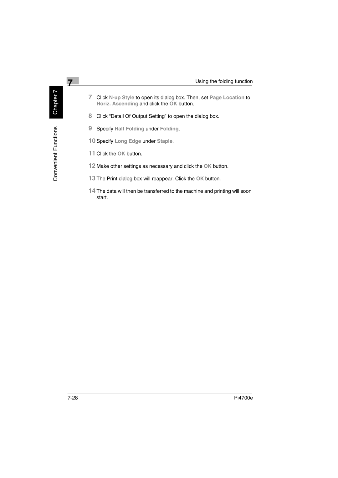 Minolta PI4700E user manual Convenient Functions Chapter 