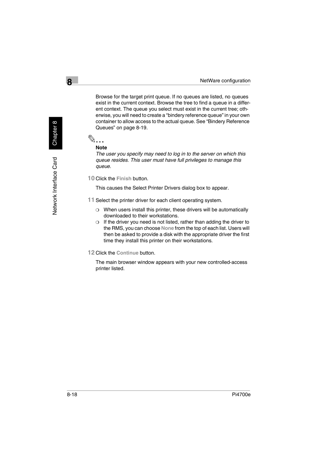 Minolta PI4700E user manual Network Interface Card Chapter 