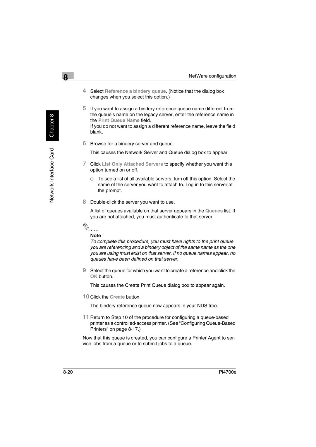 Minolta PI4700E user manual Network Interface Card Chapter 