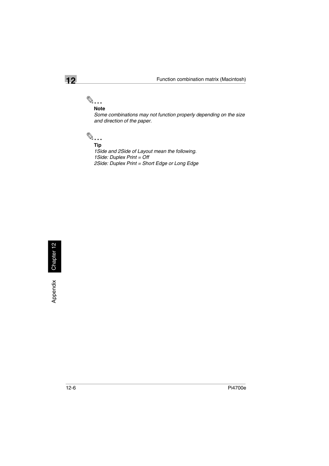 Minolta PI4700E user manual 12-6 Pi4700e 