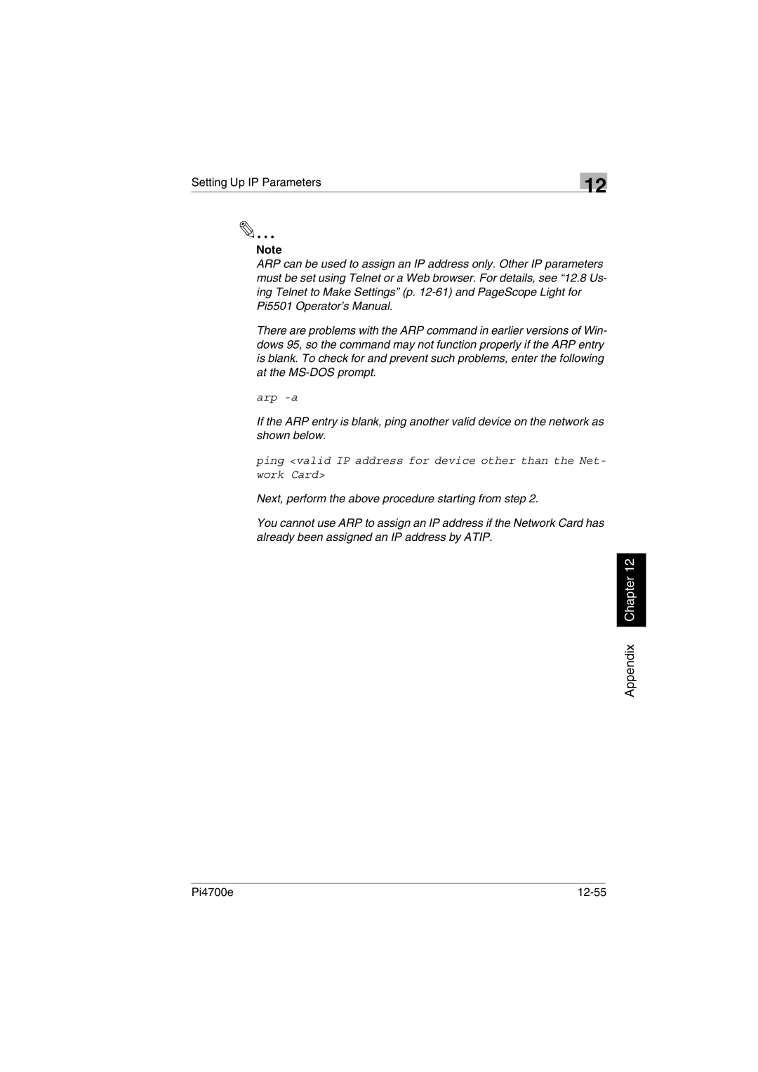 Minolta PI4700E user manual Pi4700e 12-55 