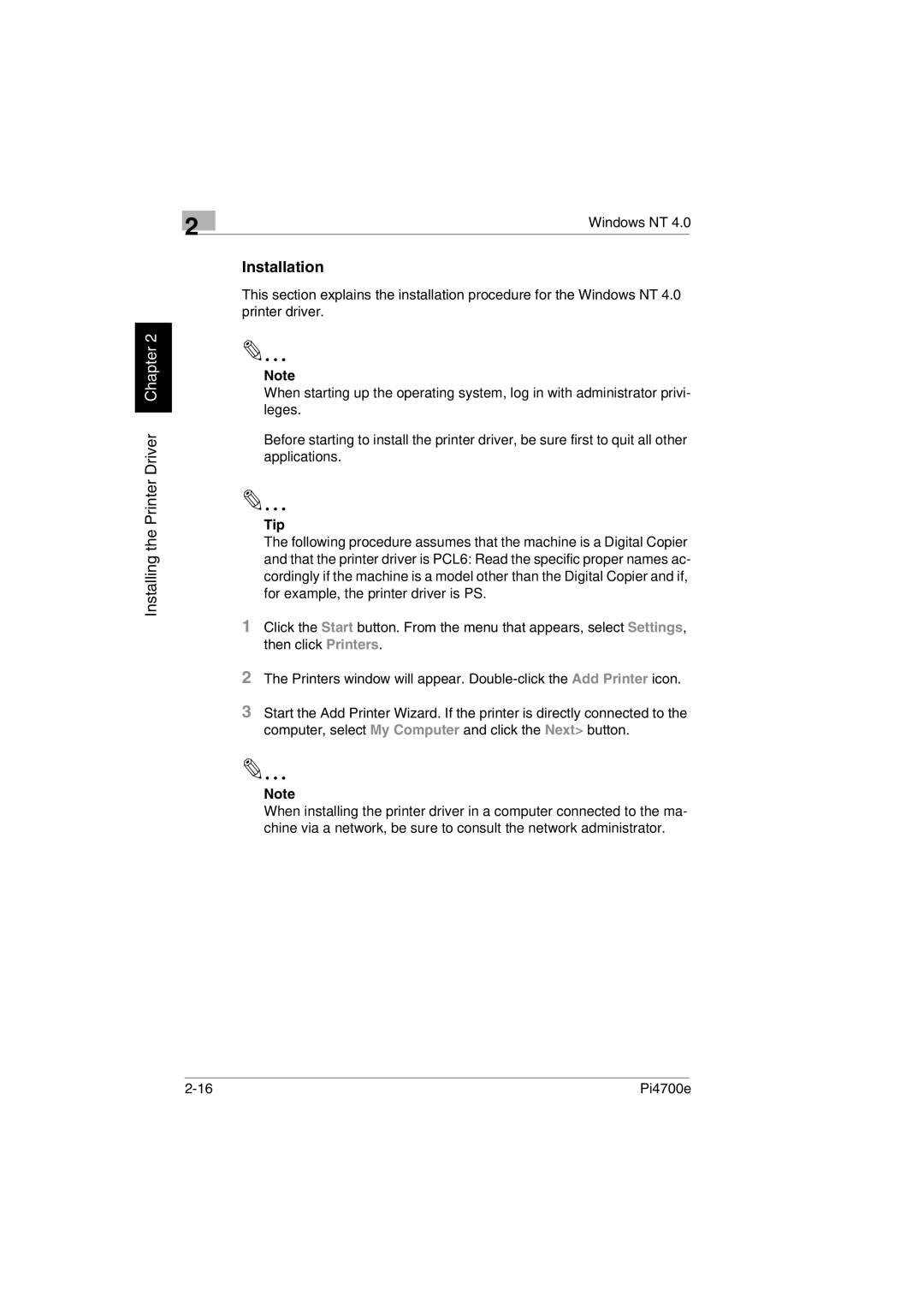 Minolta PI4700E user manual Installation 