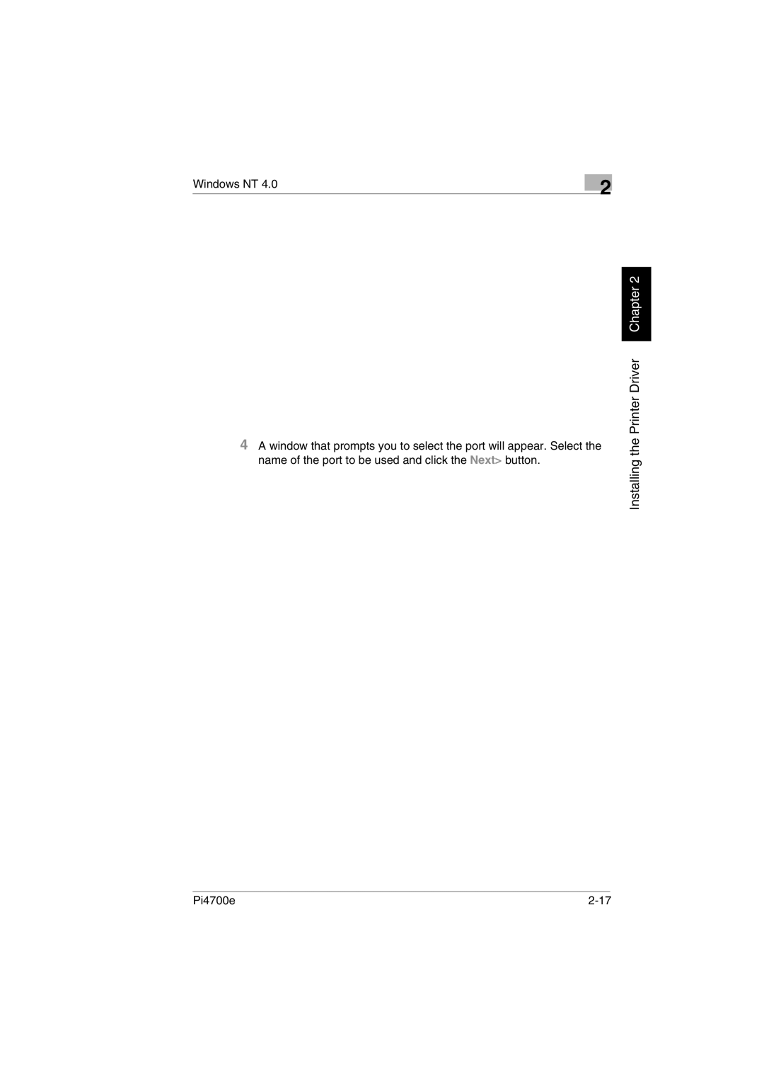 Minolta PI4700E user manual Installing the Printer Driver Chapter 