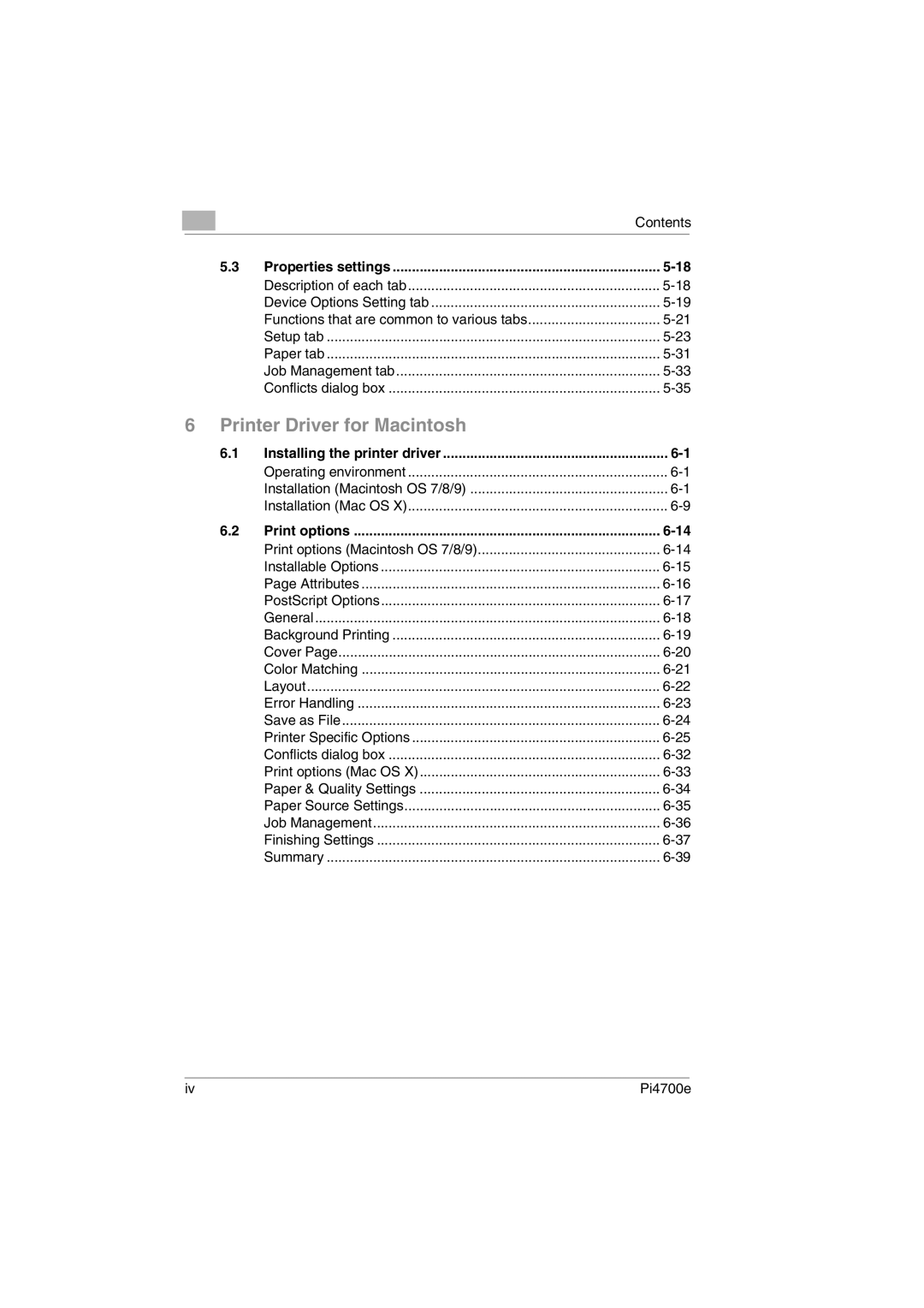 Minolta PI4700E user manual Print options 