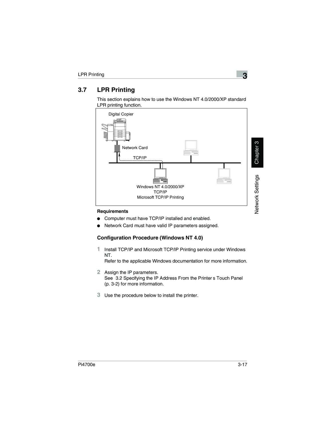 Minolta PI4700E user manual LPR Printing 