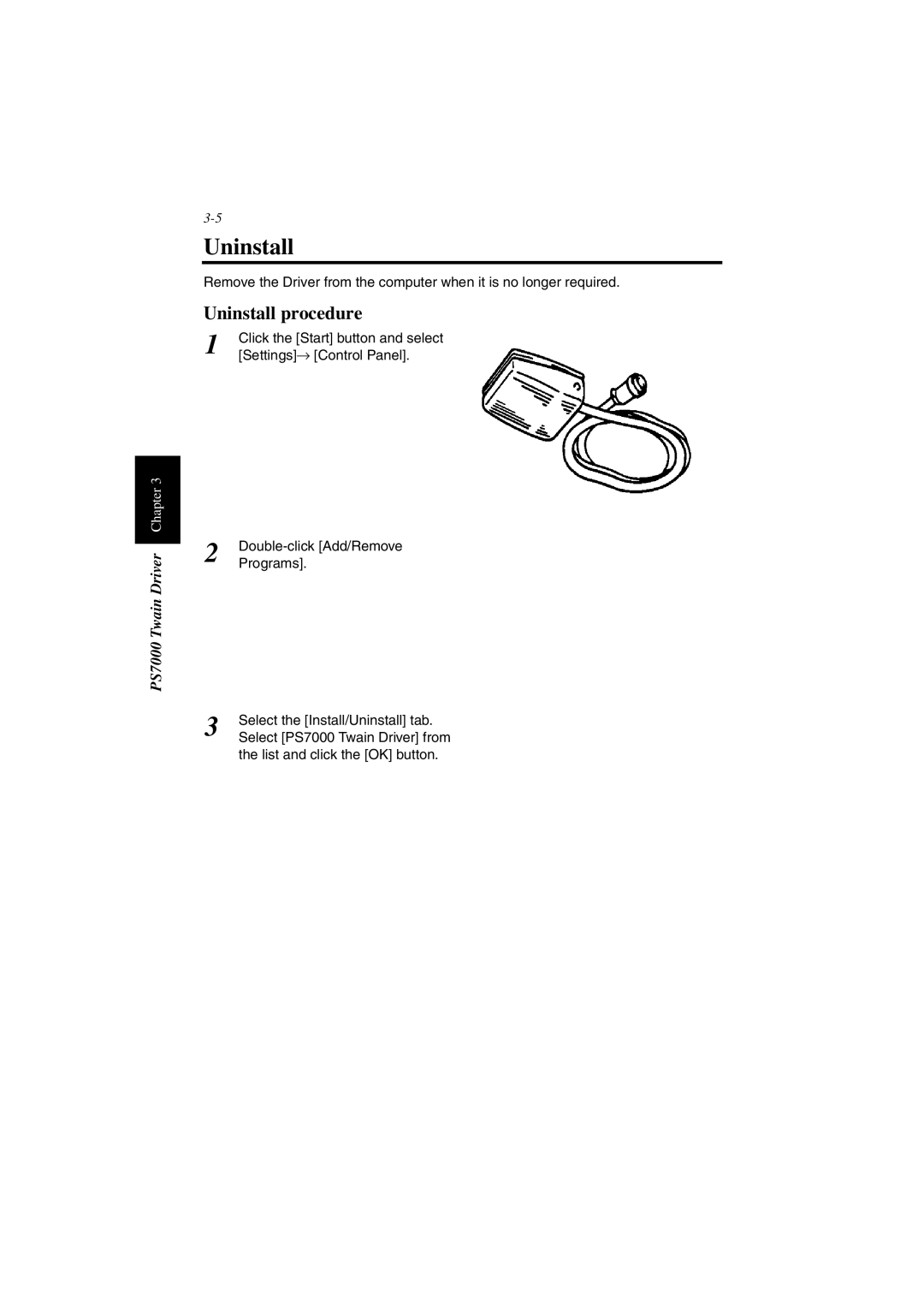 Minolta PS7000 manual Uninstall procedure 