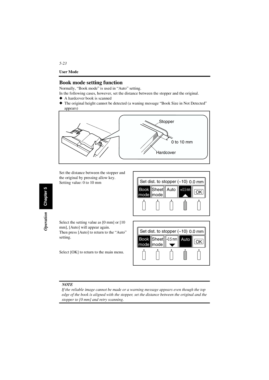 Minolta PS7000 manual Book mode setting function 