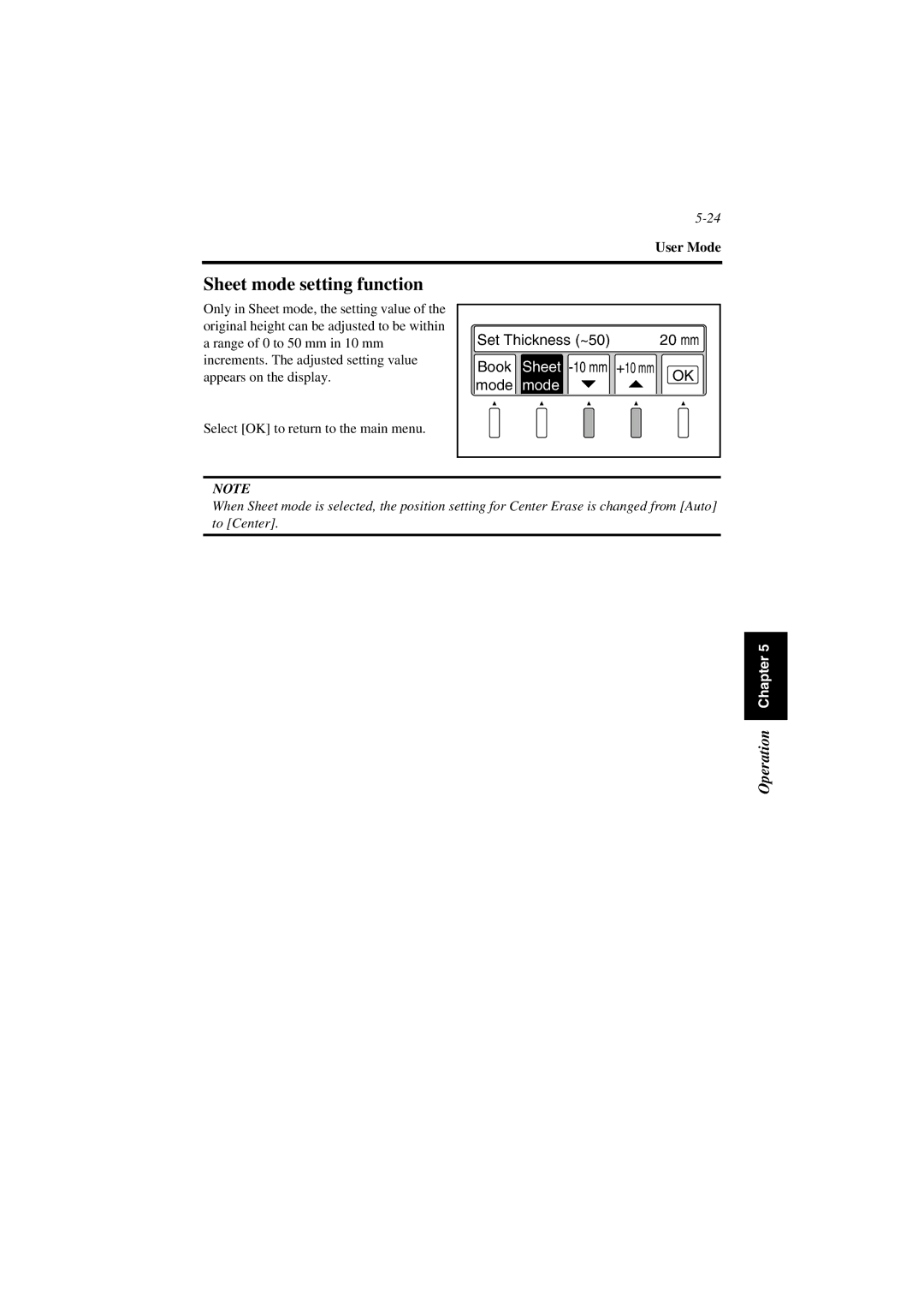 Minolta PS7000 manual Sheet mode setting function 