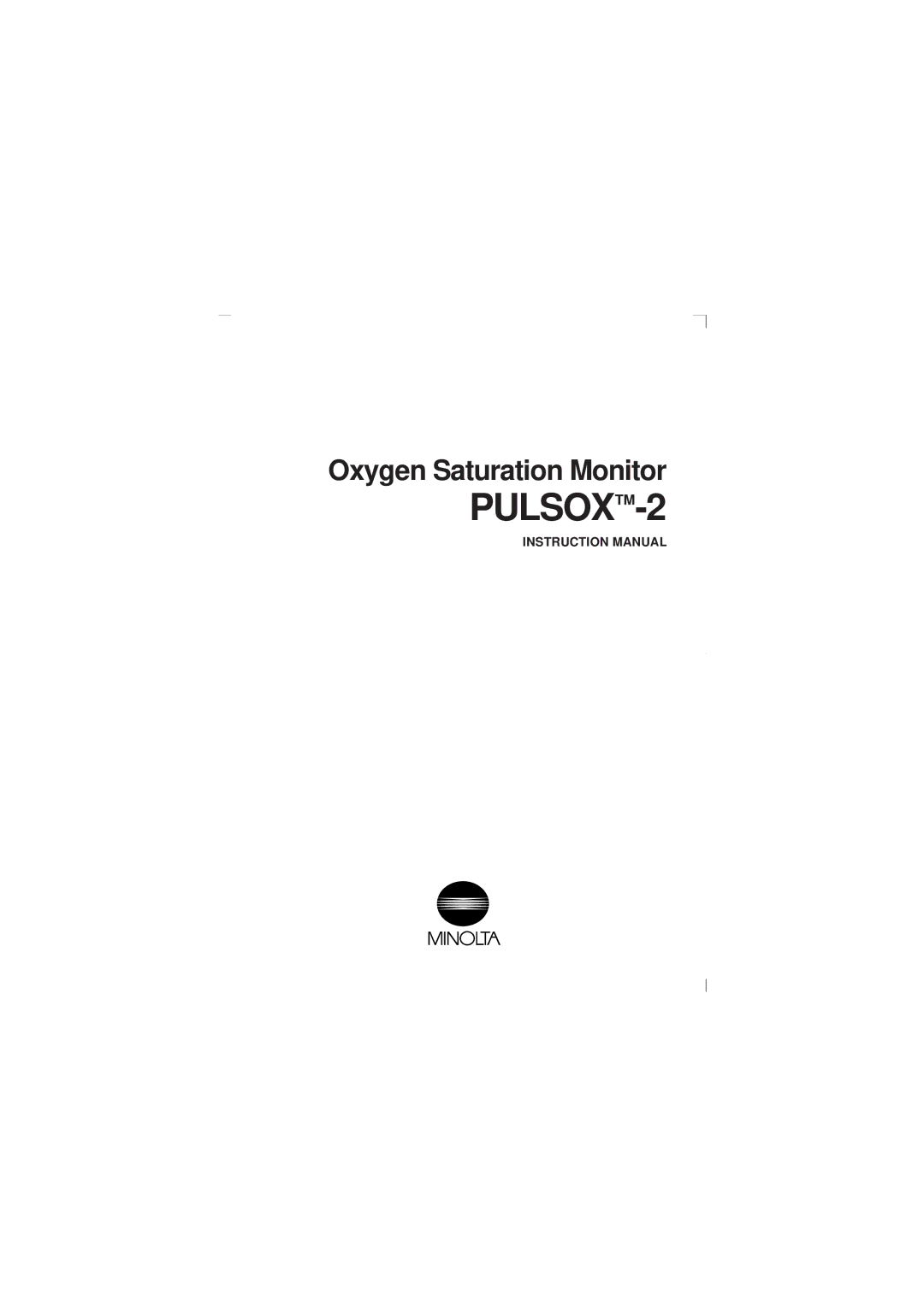 Minolta Pulsox-2 instruction manual 