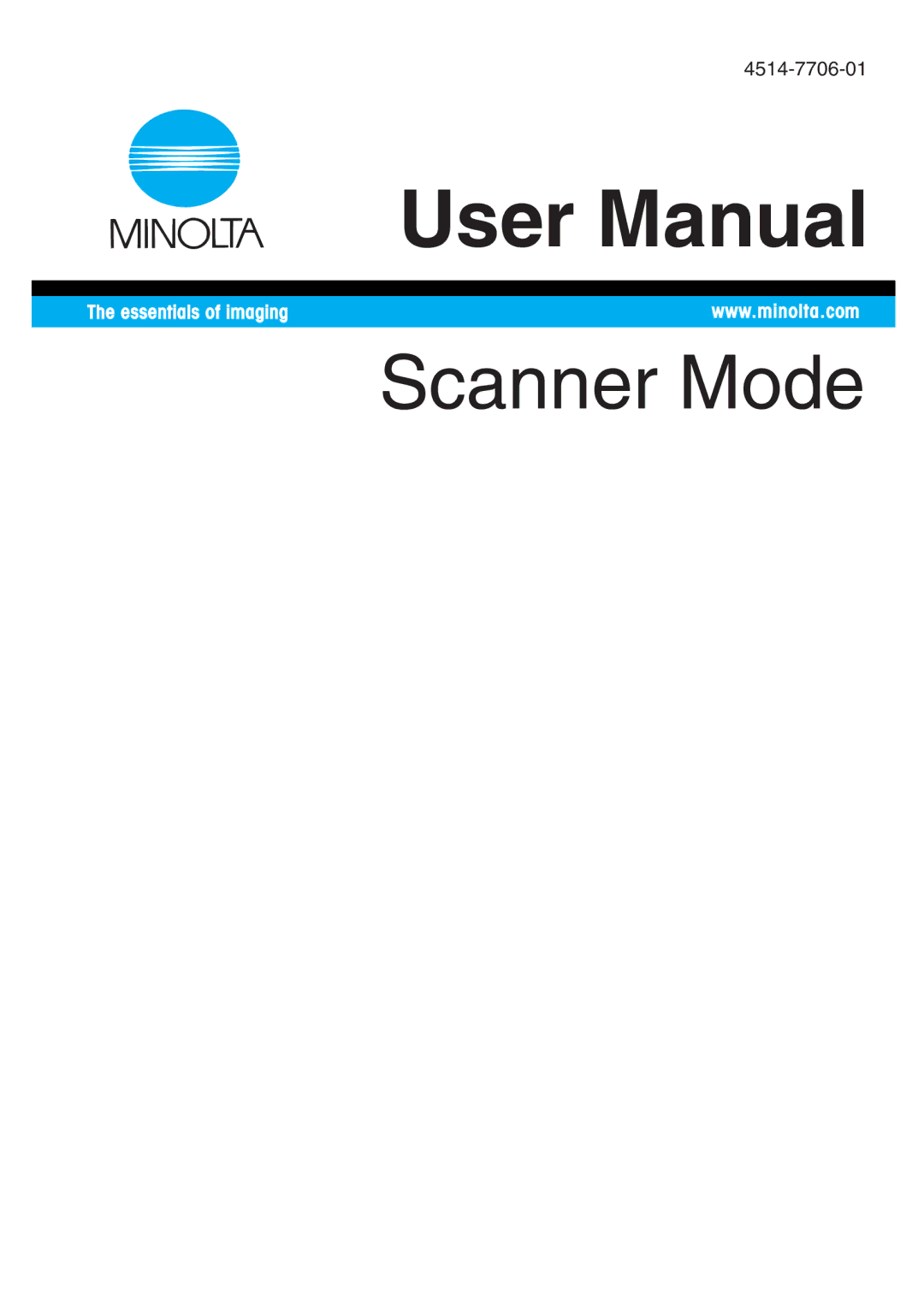 Minolta Scanner Mode user manual 