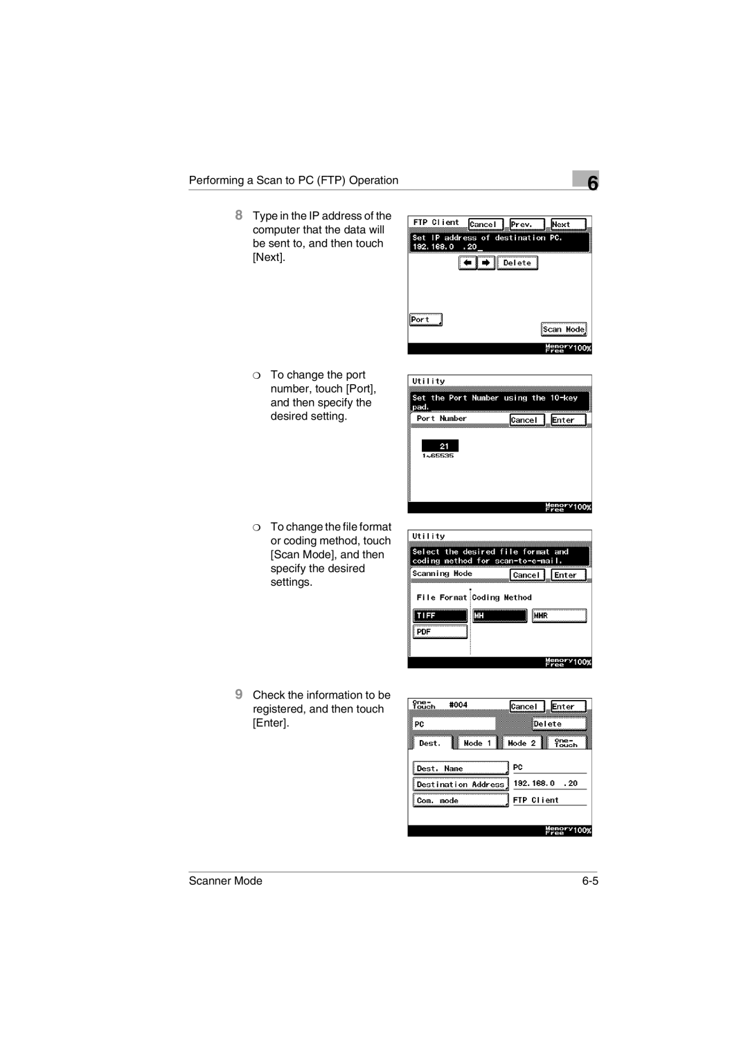 Minolta Scanner Mode user manual 