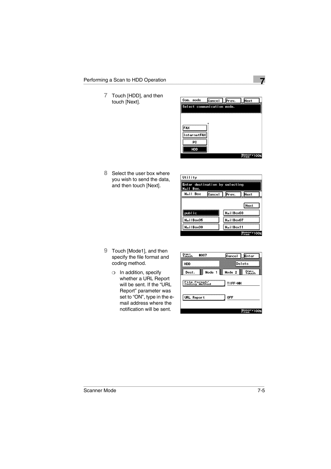 Minolta Scanner Mode user manual 