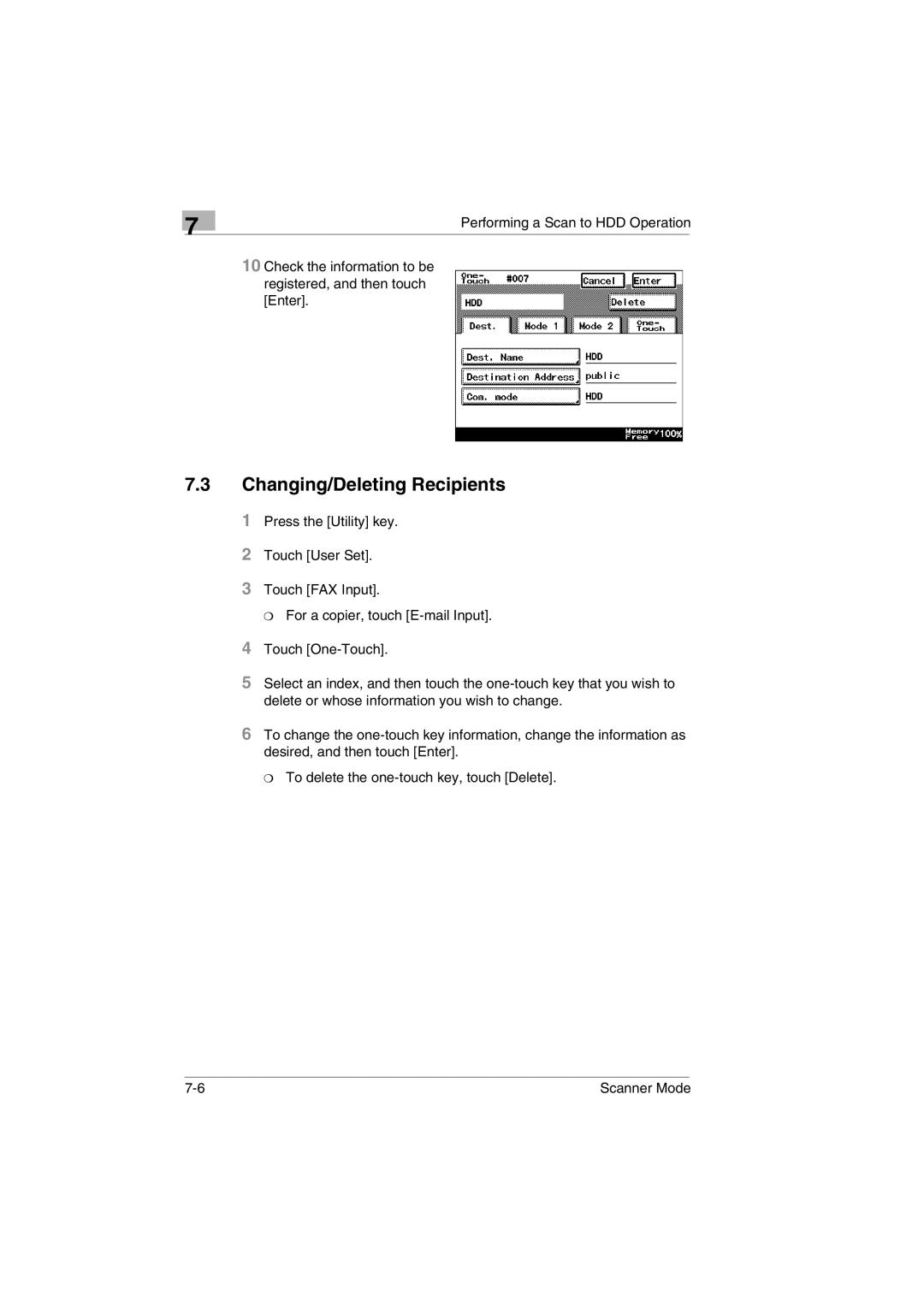 Minolta Scanner Mode user manual 