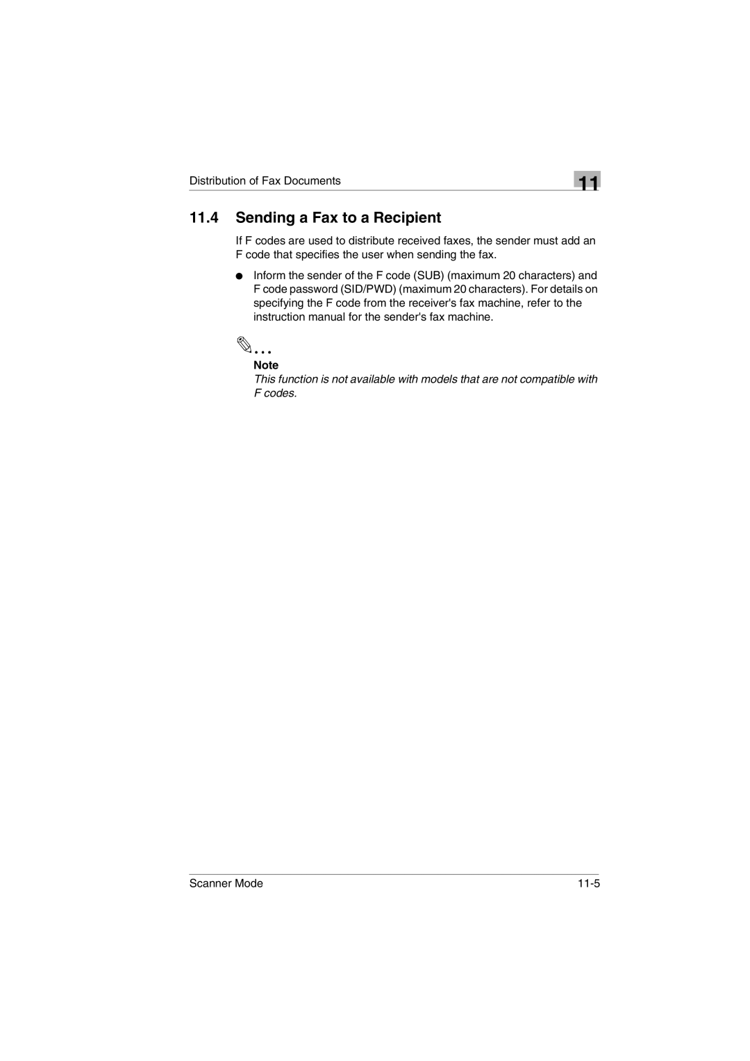 Minolta Scanner Mode user manual Sending a Fax to a Recipient 