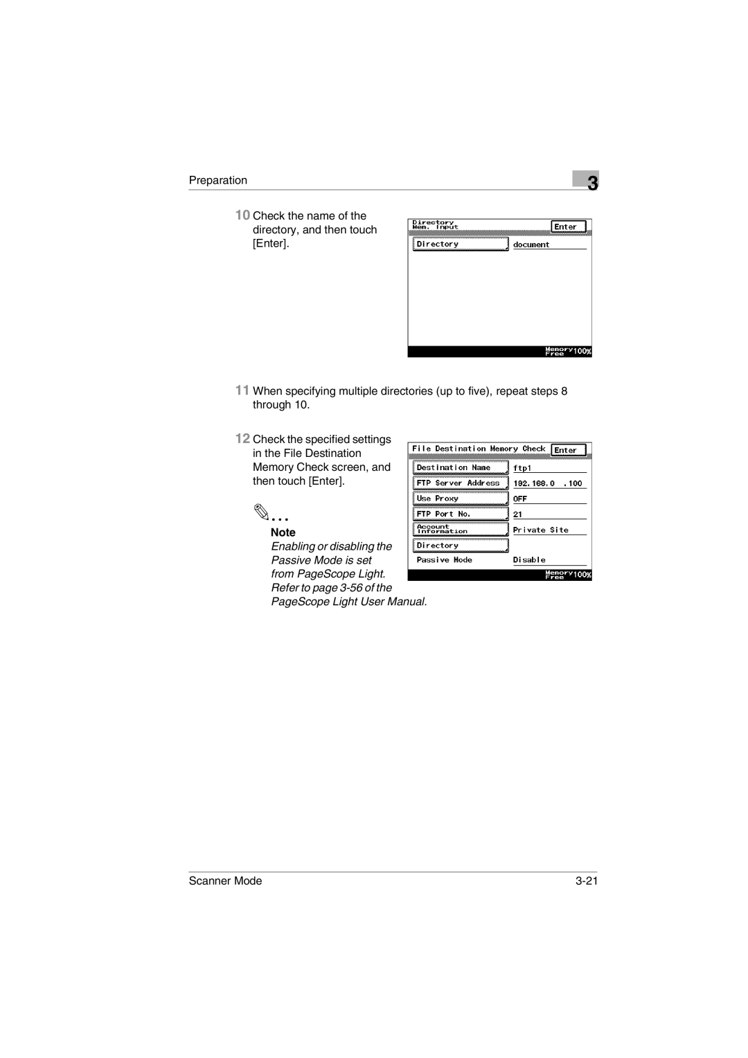 Minolta Scanner Mode user manual 