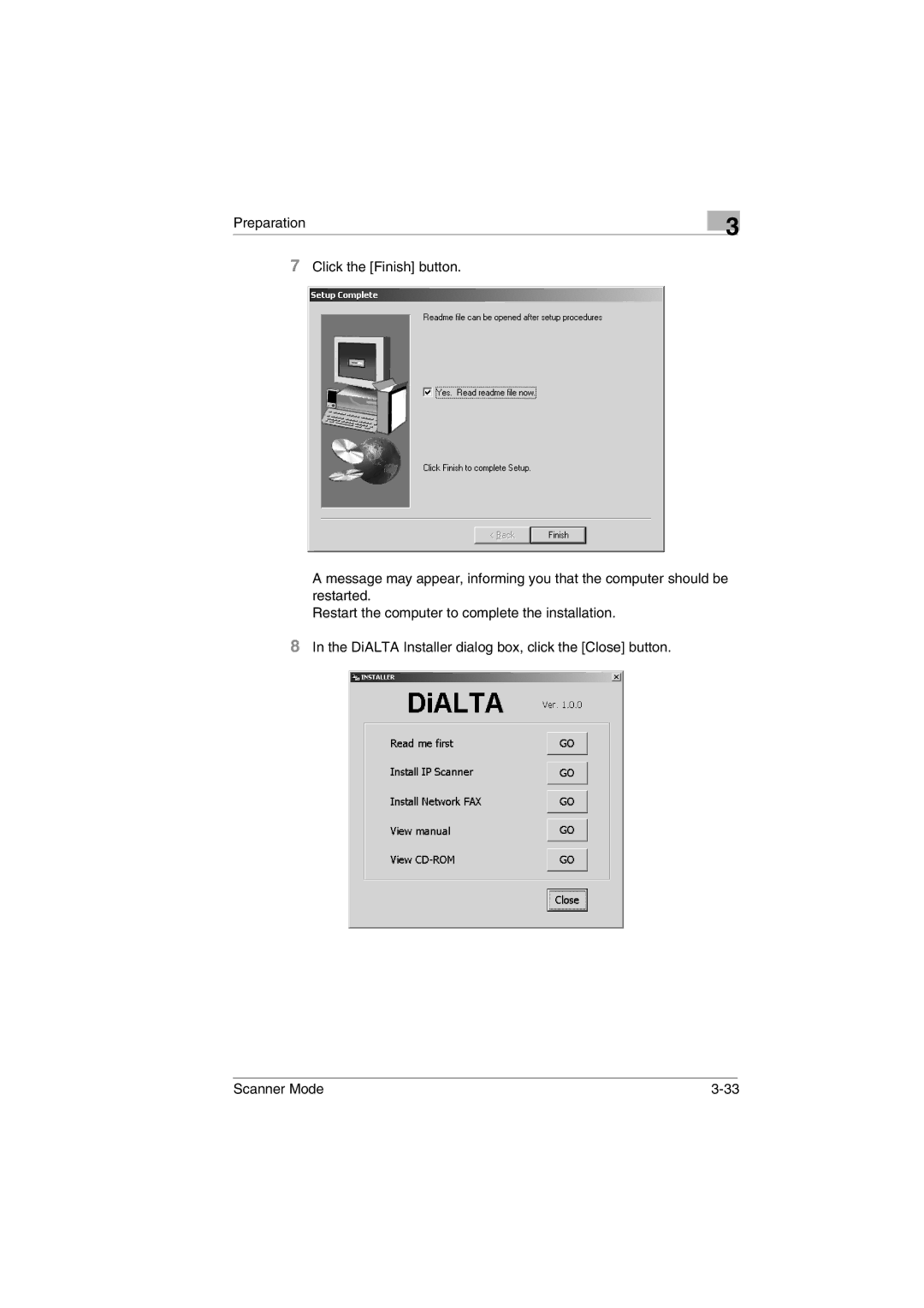 Minolta Scanner Mode user manual 