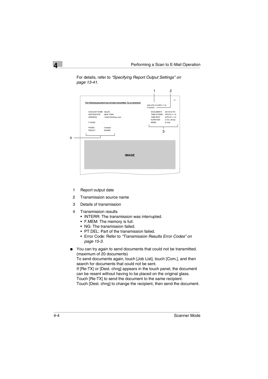 Minolta Scanner Mode user manual For details, refer to Specifying Report Output Settings on 