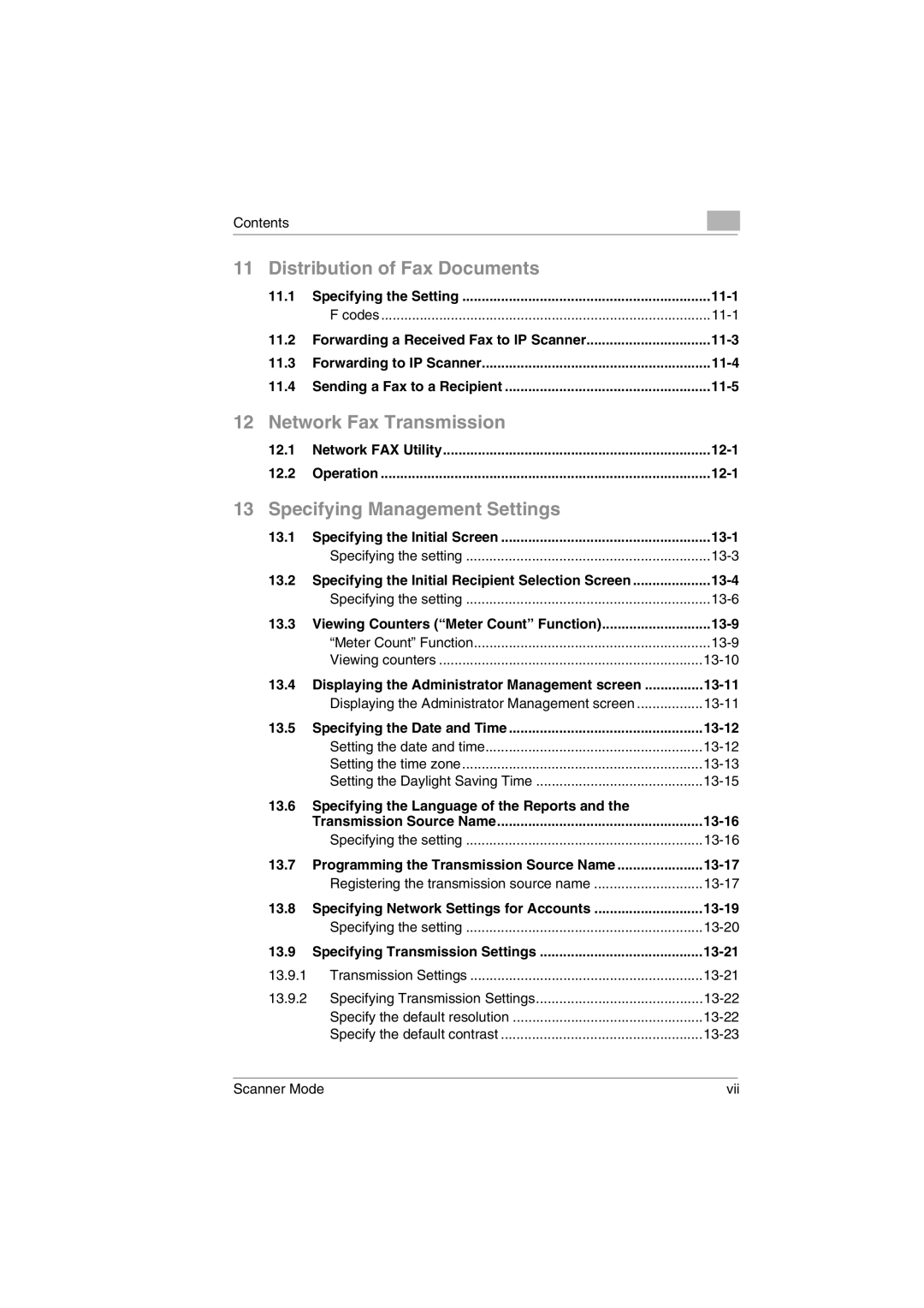 Minolta Scanner Mode user manual Network FAX Utility 12-1 12.2 Operation, Displaying the Administrator Management screen 