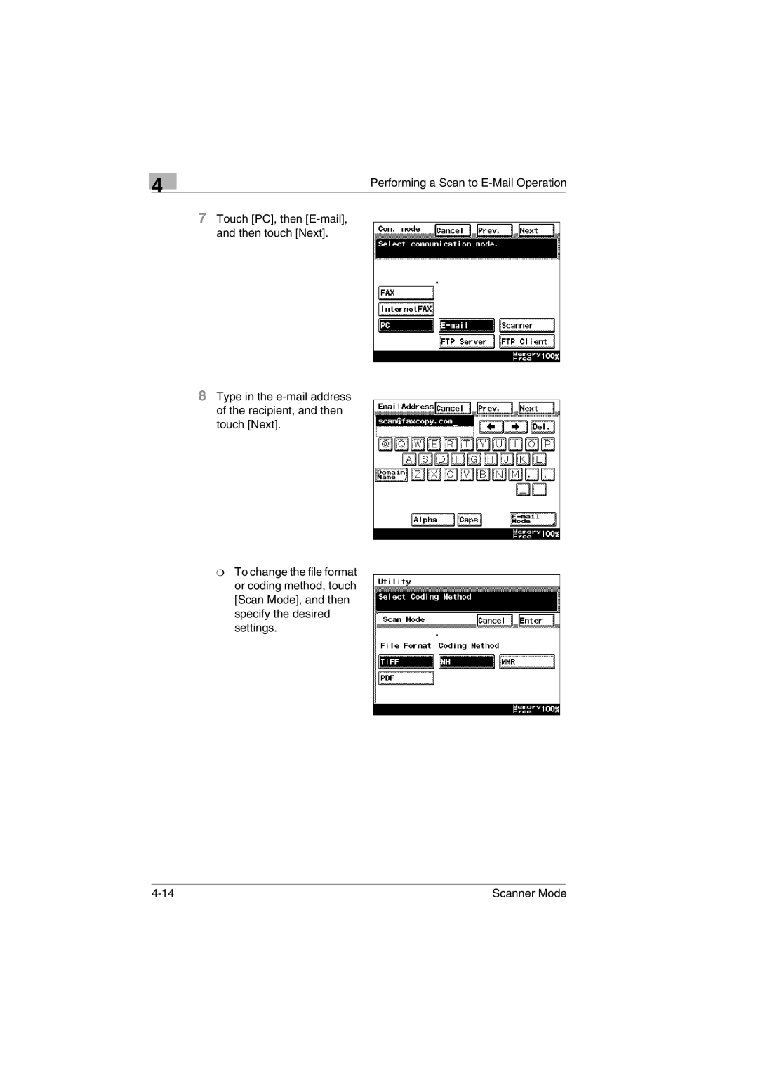 Minolta Scanner Mode user manual 