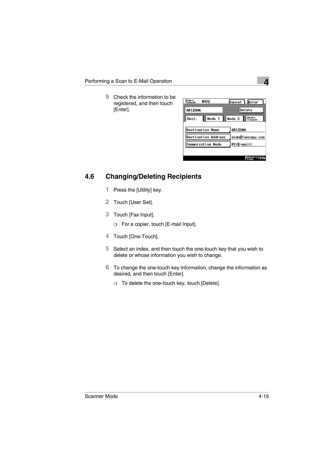 Minolta Scanner Mode user manual 