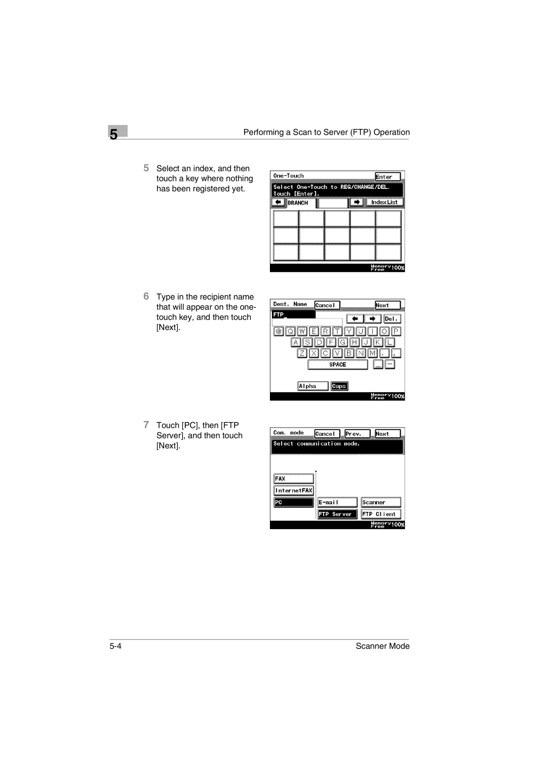 Minolta Scanner Mode user manual 