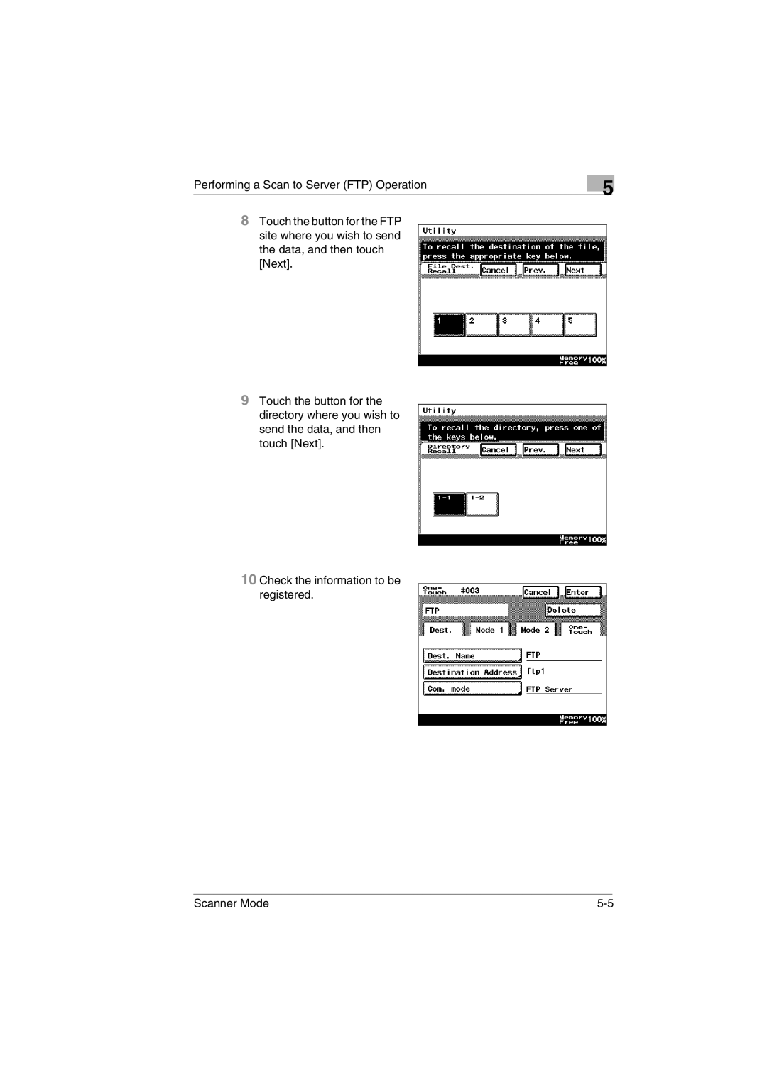 Minolta Scanner Mode user manual 