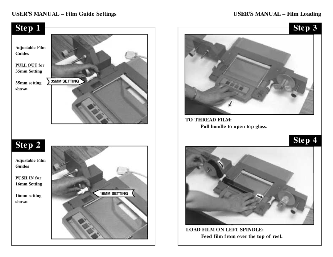 Minolta UC-6 user manual USER’S Manual Film Guide Settings 