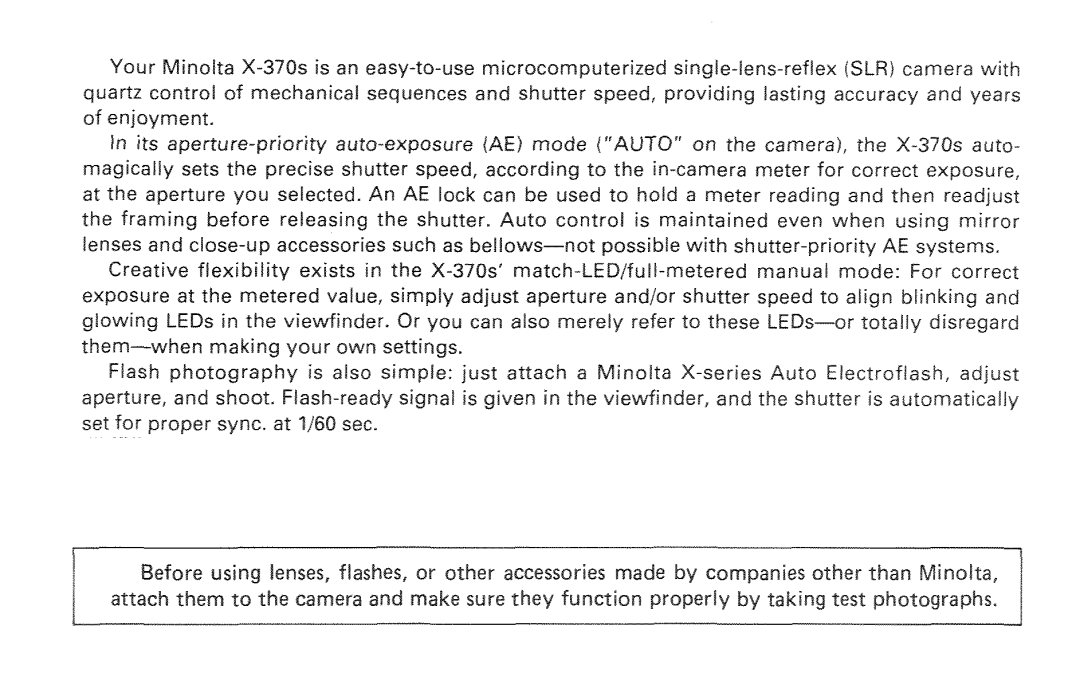 Minolta X-370s manual 