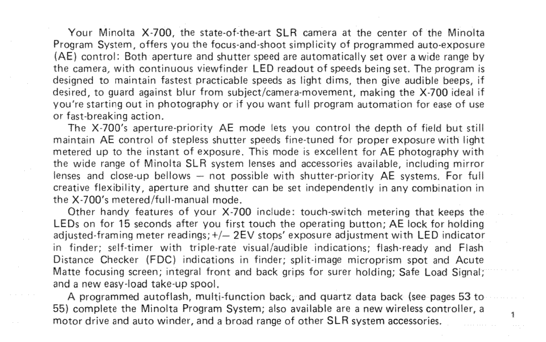 Minolta X-700 manual 