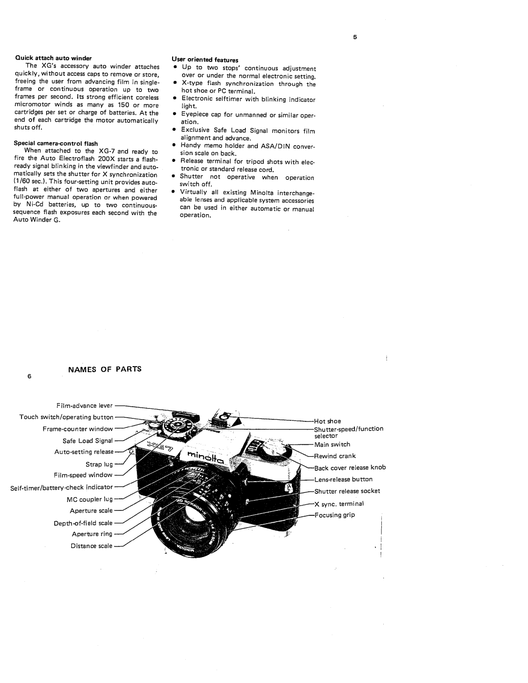 Minolta XG-7 manual 